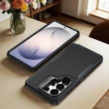 适用于 Galaxy S26 S25 S24 S23 Plus Ultra A07 A06 A16 A26 A17 A37 A36 A56 A57、17 16 15 14 13 12 11 Pro Max Plus 二合一重型防震镜头保护手机壳 - 黑色 - 查看 6