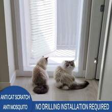 Màn cửa sổ hình chữ U có khóa kéo, màn chống muỗi, lưới chống muỗi, rèm cửa chống mèo, mùa hè, vô hình - Black U - Xem 6