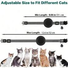 Airtag 猫项圈，反光项圈，带 GPS 设备支架和铃铛，圣诞礼物送给小猫 - 彩色 - 查看 3