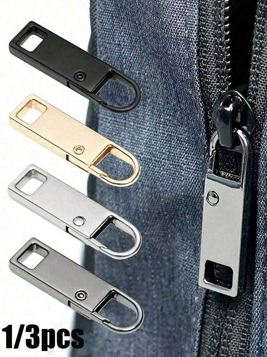 1/3/5个装可拆卸金属拉链头，拉链替换件（升级），适用于行李箱、服装、夹克、背包、靴子、钱包、外套 - 防盗 - 安全拉链 - 拉链头替换零件 - 多色 - 查看 1