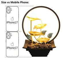 1pc USB-Powered Desktop Waterfall Fountain | Portable Zen Indoor Fountain With Natural Rocks, Relaxing And Humidifying, Ideal For Home And Office Decor, Christmas And Birthday Gifts - 1PC - 查看 8