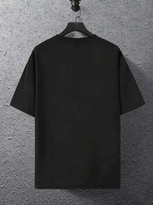 Camiseta Hombre Oversize Casual Estampado LA Los Angeles Streetwear Urbano Manga Corta Verano 2026 - Negro - Ver 2