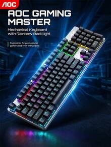 AOC Gaming Mechanical Keyboard: Full-Key RGB Lighting, High-End Metal Panel, Alloy Base For Stable Actuation, An Elegant And Durable Choice. - View 2