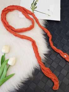 1pc Women's Pleated Lace Ribbon Versatile Headband/Neck Scarf, Sweet & Romantic Style, All Season - Multicolor - View 3