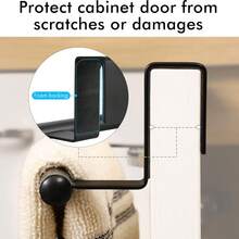 多功能毛巾架，不锈钢浴室毛巾架，无需钻孔，节省空间设计，毛巾杆悬挂式支架，适用于浴室、厨房、酒店橱柜等。 - 查看 6