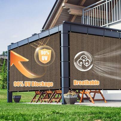 90% Shade Rate Sunshade Net, UV Protection, Breathable And Durable, With Copper Grommets, Available In Multiple Sizes For Garden, Plants, Patio, Gazebo