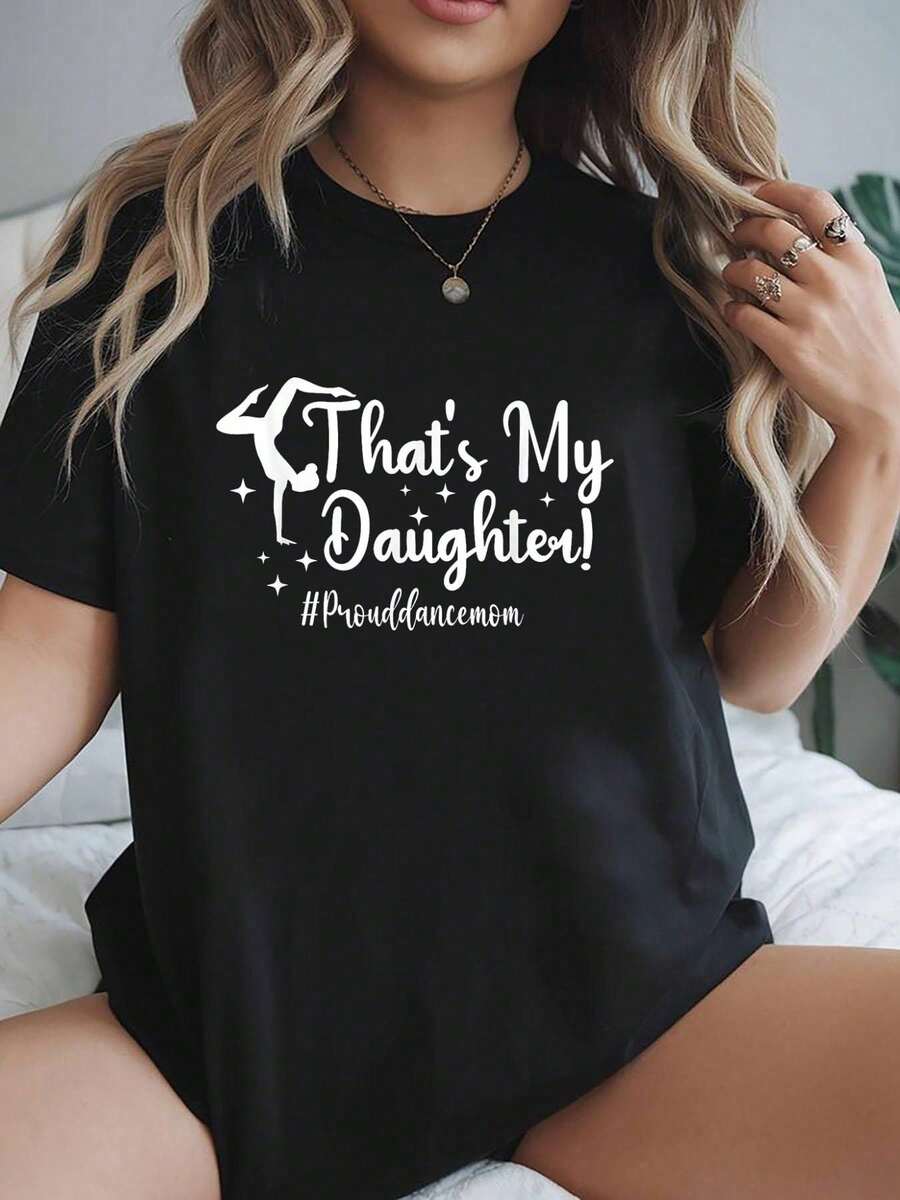 playeras de mujer, Esa es mi hija. Mamá orgullosa de una bailarina. Camiseta de su hija. - Negro - Ver 1