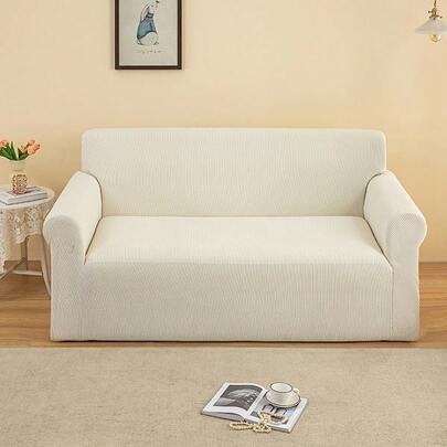 1pc Jacquard Soft & Comfortable Striped Sofa Cover, Fashion Luxury Sofa Protector, Decorative Anti-Slip Anti-Dust Anti-Cat Scratch Sofa Slipcover, Suitable For All Seasons, Bedroom, Living Room, Study, Office