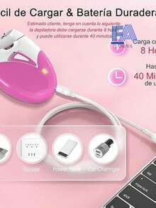 Depiladora Femenina Recargable Por Usb Para Mujer - Rosa - Ver 5