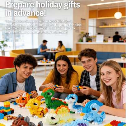 300+PCS/SetQ Version Dinosaur Building Block Assembly Toy, Jurassic Era Themed Dinosaur Toy, Cute Building Block Shape, Suitable As An Excellent Gift For Building Block Enthusiasts, Suitable As Desktop Decoration Ornaments, Party Gifts, Birthday Gifts, Christmas Gifts, Halloween Gifts And Collectibles, Suitable As Holiday Gifts For Boys And Girls.
