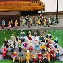 99pcs Miniature Painted Model Figures Set, 1:75-1:200 Scale - Train Station & City Scene Passengers, Dollhouse Role Play Characters, Perfect For Model Train Layouts & Architectural Projects - Multicolor - View 3