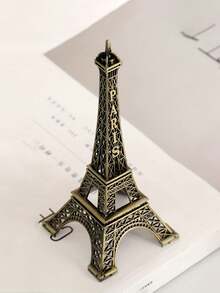 1pc Metal Eiffel Tower Model Ornament, French Travel Souvenir, Multi-Size Office/Travel Commemorative Alloy Birthday Gift - one-size - View 3