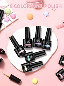 VOKY 9件套凝胶指甲油，适用于手部、足部和指甲，可卸式凝胶指甲油套装，家用美甲沙龙套装 - 彩色 - 查看 2