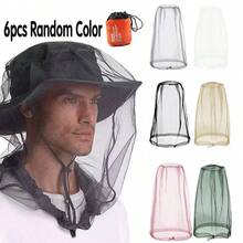 Mũ chống muỗi, Mũ chống bụi khi đi du lịch ngoài trời, Mũ chống côn trùng, Mũ câu cá, Mũ nuôi ong, Màn chống muỗi đội đầu, Màn chống muỗi khi cắm trại - A - Xem 8