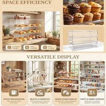 Acrylic Baking Display Cabinet, Transparent Countertop Pastry Display Case, Dust-Proof Food Storage Rack, Suitable For Donuts, Cakes, Cookies And Fruits, Ideal For Home Kitchen, Cafe And Commercial Venues - View 5