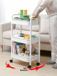 Carrito de almacenamiento giratorio 360° con estantes ajustables, organizador de varios niveles para cocina, dormitorio, campamento al aire libre, almacenamiento y organización de cocina, decoración de habitaciones, artículos esenciales de cocina, accesorios de baño - Multicolor - Ver 10