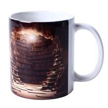 Taza de café de cerámica con patrón de estantería 3D, taza de té resistente al calor con asa redondeada, multifuncional para el hogar, dormitorio y oficina - Menos de 0,5 l - Ver 8