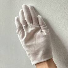 14/28 双白色手套，大号布手套，女士干手手套，适用于服务、档案清洁、硬币首饰、银器、服装检查 - 14pairs - 查看 3