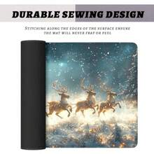 Alfombrilla de mouse para juegos de Navidad Papá Noel diseño de reno nieve antideslizante XL para computadora con teclado para trabajo jugadores oficina hogar 31.5 x 11.8 pulgadas - Navidad01 - Ver 4