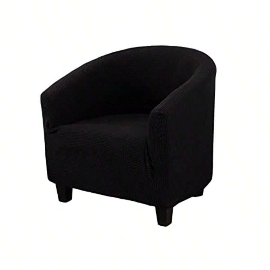 NILUOH Club Chair Slipcover Jacquard Tub Chair Cover Stretch Armchair Covers Sofa Cover Furniture Protector for Living Room Jacquard Black - Multi - Ver 1