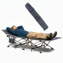 KANO Catre Plegable para Acampar Dickson Cama Portátil de Campismo Reforzada Estructura de Acero Soporta 150kg Medidas 190x67x36cm Ideal para Camping Jardín o Viajes Color Gris - Gris - Ver 7