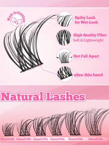 168 sợi mi giả dạng chùm C-Curl mềm mại tự nhiên, độ dày 8-18mm, thân mi mềm mại và mảnh, dễ đeo, có thể tái sử dụng, phù hợp cho trang điểm hàng ngày. - C - Xem 3