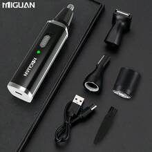 Bộ dụng cụ làm đẹp chuyên nghiệp 4 trong 1, máy tỉa lông tai và mũi, máy tỉa râu và lông mày, dụng cụ chăm sóc cá nhân đa năng dành cho nam giới, pin lithium sạc USB, quà tặng ngày lễ - màu đen - Xem 10