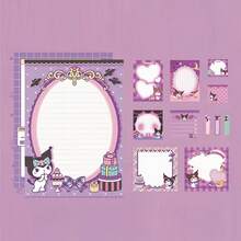 [Sản phẩm bán chạy nhất của SANRIO] 1 cuốn sổ tay ghi nhớ tối giản in hình nhân vật SANRIO ngẫu nhiên, sổ ghi chú có dòng kẻ, đồ dùng văn phòng, sổ ghi nhớ lịch trình hoạt hình. - Một cỡ - Xem 6
