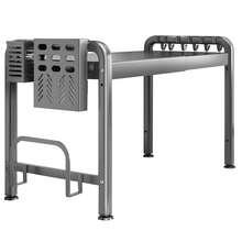 Kitchen Countertop Microwave Rack Extendable – 6 Hooks & Cutting Board Holder Included, Adjustable Length & Height, Anti-Rust Carbon Steel Shelf For Coffee Maker Toaster Office Printer - Grey - View 10