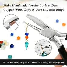 KLONKEE 金属丝环钳，珠宝制作工具 - 凹头（空心）/圆头钳，金属丝环钳和金属丝弯曲钳，高碳钢篮钳，配有 2-9mm 可调节环，专业绕线工具，适用于耳环、戒指、项链和珠宝制作（多功能设计），珠宝制作工具套装 - 彩色 - 查看 6