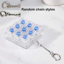 1pc Keyboard Cap Keychain - Stress Relief Tool, Square Keyboard Pendant, Finger Press Stress Relief Accessory, Excellent Decoration For Handbags And Backpacks - Multicolor - View 12