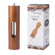 2pcs Rosewood Pepper Grinder, Acrylic & Solid Wood Transparent Pepper, Salt, Spice Grinder Bottles - Brown - View 16