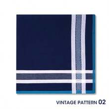 Zenssia Soft Men's Cotton Handkerchiefs with Assorted Color 6 Piece Gift Set - Patrón 1 - Ver 6