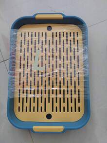 1pc PP Material Double-Layer Square Pet Litter Box, Removable And Washable, Suitable For Rabbits, Guinea Pigs And Other Small Pets, All Season Use - Multicolor - View 3