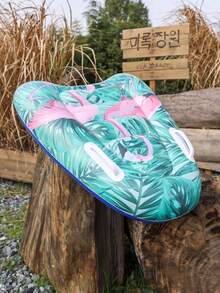 1PC Green/Orange Inflatable Surf Board Float With Handles, Tropical Flamingo & Parrot Swim Kickboard For Beach Pool Summer Gift - Multicolor - View 4
