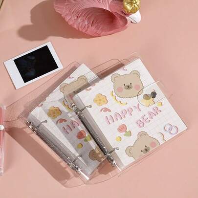 1 cuốn album ảnh rời, album đựng thiệp, album sưu tập, hộp đựng thiệp, sách lưu trữ ảnh mini, có thể chứa 100 bưu thiệp, ảnh và các loại thiệp khác nhau.