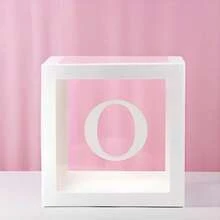 1pc White Transparent Baby Shower Gift Box With "Baby One Two Love" Letter Decoration, Transparent Cube Decorative Box Suitable For Gender Reveal Party, Birthday Party, Wedding, Bridal Shower, Photo Backdrop, Reusable Celebration And Photography Decoration - White - View 25