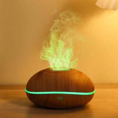 Aroma Diffuser Ultrasonic Humidifier With USB Port, Flame Shape Design, 7-Color Mood Light, No Filter Needed, Compatible With Essential Oils For Relaxing Bedroom Ambiance