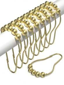 Bộ 24/12 móc treo rèm tắm dày, chống gỉ, được làm bằng gang với thiết kế ổ bi giúp dễ dàng sử dụng. - Nhiều màu - Xem 1