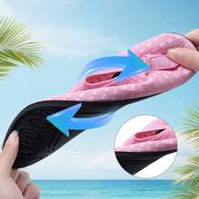 Women's Geometric Pattern Minimalist Summer Beach Wading Shoes, Pink Fabric - Pink - View 3