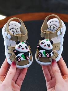 Toddler & Baby Summer New Bear Design Sandals, Unisex Casual Soft Bottom Comfortable Walking Shoes - Brown - View 9