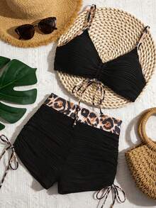 Bộ đồ bơi nữ mới, váy bơi, bộ bikini 2 mảnh sang trọng, tối giản, cổ điển, hiện đại, thanh lịch, tinh tế dành cho nữ mùa hè, lễ hội, du lịch. - màu đen - Xem 8