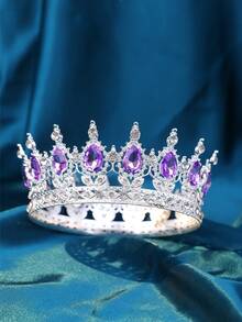 Shiny Crystal Gold Royal Crown – Bridal & Pageant Accessory - Multicolor - View 26