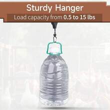 一套3个可调节伸缩式悬挂式鸡饲料器 | 包括带植物挂钩的滑轮架，鸡舍配件，非电动，无需电池 - 可伸縮掛鉤 - 查看 8