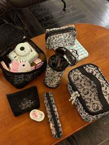 KT Cat Cartoon Pattern Mesh Bag, Multifunctional Outdoor Essential Storage Bag, Cosmetic Bag, Coin Purse, Toiletry Bag, Large Capacity Storage Bag - View 5