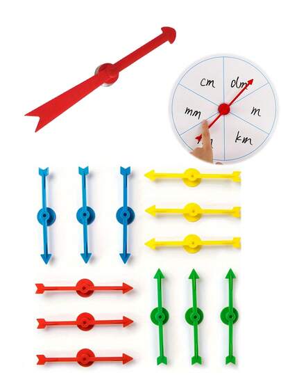 1-8个彩虹色箭头转盘，4种彩虹色组合，4英寸塑料转盘游戏配件，适用于棋盘游戏、替换配件、项目和课堂活动