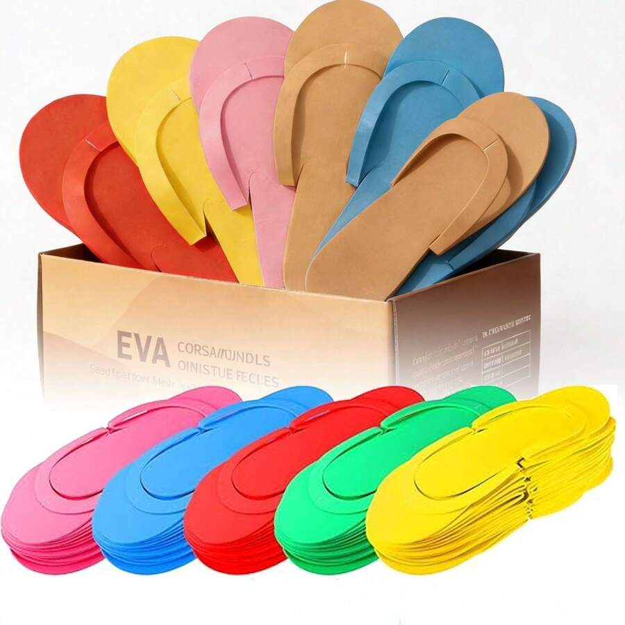 36 par engångsskumpedikyrtofflor - oparfymerade universella flip-flops, lämpliga för fotvård, nagelsalonger, spa, duschar och stränder. - Multifärgad - Visa 1