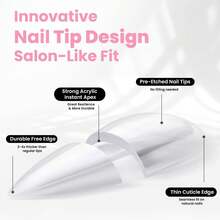Beetles Tipex Lite Pre-Built Apex Nail Tips Kit, Stiletto Medium, With Tipex Nail Glue,  All-In-One Gel Nail Kit - Square Long (Tipex Nail Kit With Primer) - View 8
