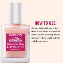 LOVCARRIE Keratin Pink Nail Strengthener, Quickly Restores Brittle And Cracked Nails, Natural Drying, No Baking Required, Natural Nude Pink, Perfect For All Occasions And Holiday Gifts, Quick Nail Repair, Cracked Nails Fix, Elegant Manicure - 1Pcs - View 6