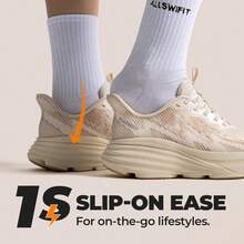Women's Slip On Walking Shoes Hands-Free Cushion Running Tennis SwiftPlush Non-Slip Comfortable Workout Gym Athletic Fashion Sneakers - 米色 - 查看 6